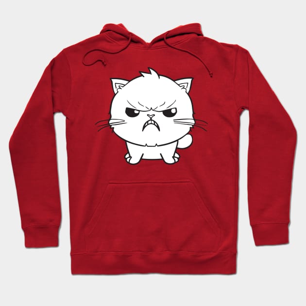 Cute angry hissing white cat Hoodie by SPJE Illustration Photography